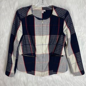 Merona Target Plaid Zip Up Blazer Jacket